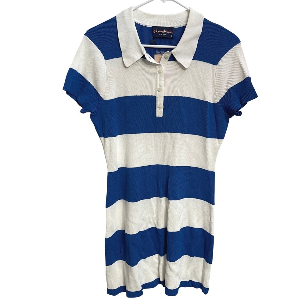 NWT Rowing Blazers Women's Striped Polo Ribbed Mini Dress L Preppy Old Money - Picture 2 of 4